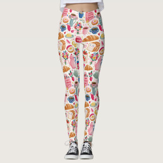 Leggings Motif mignon de petit-déjeuner du dimanche | Crois