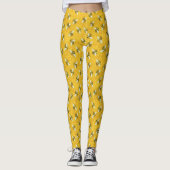 Leggings Motif mignon de ruche de nid d'abeilles d'abeilles (Devant)