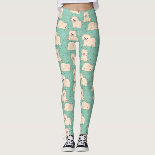 Leggings Motif mignon Ours blancs (Devant)