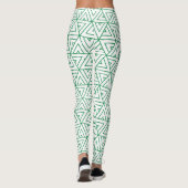 Leggings Motif minimal blanc vert Hexagon (Dos)