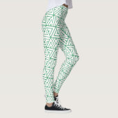 Leggings Motif minimal blanc vert Hexagon (Droite)