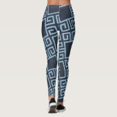 Leggings Motif minimal bleu tribal (Dos)