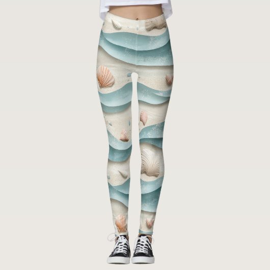 Leggings Motif minimal bohème de plage (Devant)