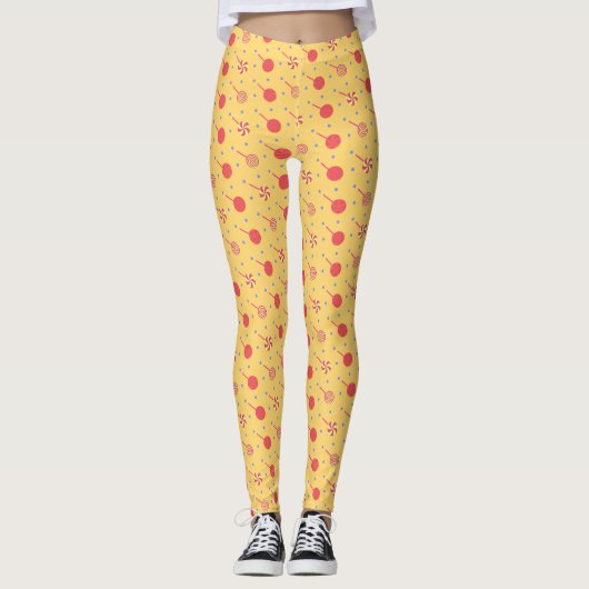 Leggings Motif minimal d'Halloween orange jaune (Devant)