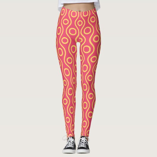 Leggings Motif minimal Jaune des yeux (Devant)