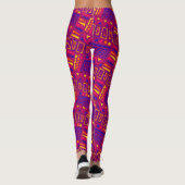 Leggings Motif minimal tribal rose rose (Dos)