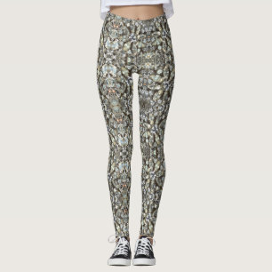 Leggings Motif miroir à bille diamant en pierre
