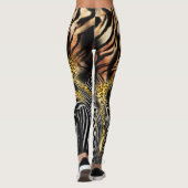 Leggings Motif mixte de la peau de léopard Zebra (Dos)