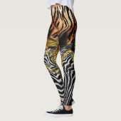 Leggings Motif mixte de la peau de léopard Zebra (Gauche)