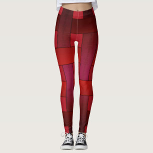 Leggings Motif moderne abs en soie rouge transparente doubl
