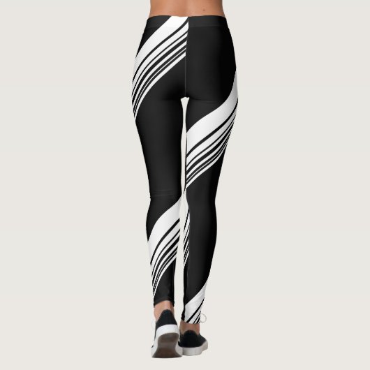 Leggings Motif moderne blanc noir chic do-it-yourself (Dos)