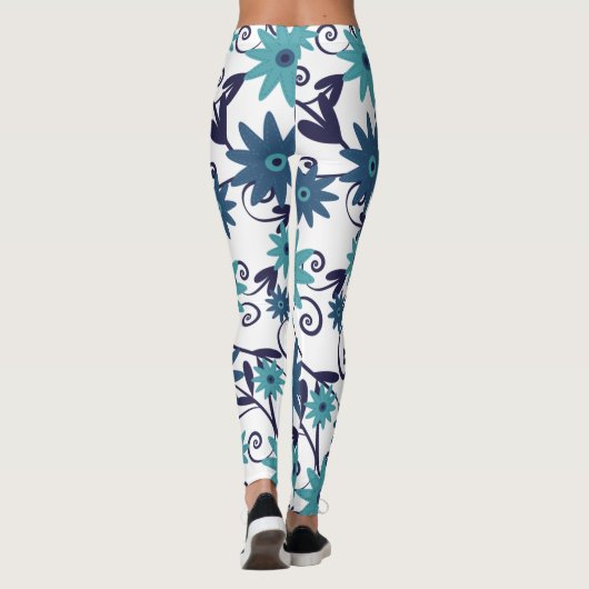 Leggings Motif moderne bleu turquoise (Dos)