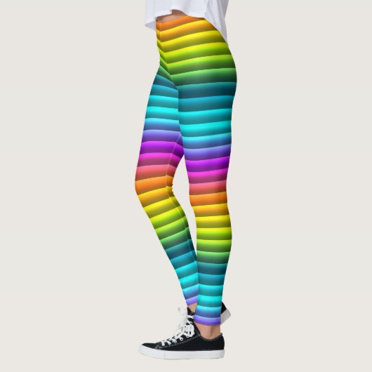 Leggings Motif moderne coloré arc-en-ciel rayures (Gauche)