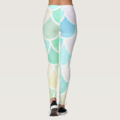 Leggings Motif moderne couleur vert sirène sans joint (Dos)