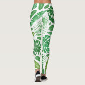 Leggings Motif moderne de feuilles tropicales vertes (Dos)