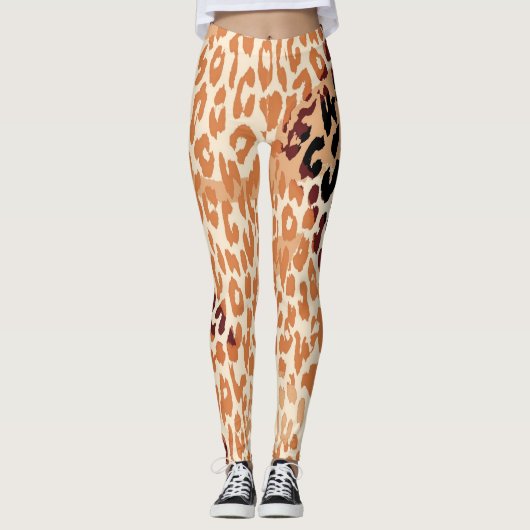 Leggings Motif moderne de peau de léopard #21 (Devant)
