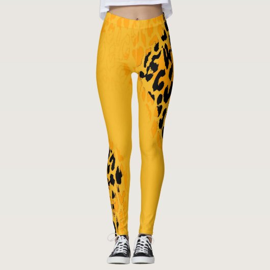 Leggings Motif moderne de peau de léopard #24 (Devant)