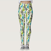 Leggings Motif moderne du milieu du siècle de l'âge atomiqu (Devant)