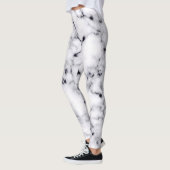 Leggings Motif moderne en marbre noir blanc (Gauche)