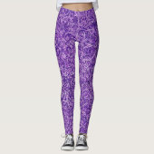 Leggings Motif moderne et design, violet et blanc (Devant)