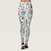 Leggings Motif moderne Fun Black and White Birds (Dos)