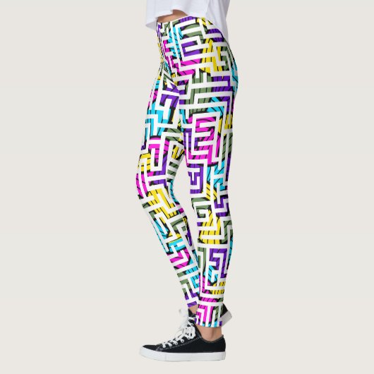 Leggings Motif moderne géométrique coloré (Gauche)