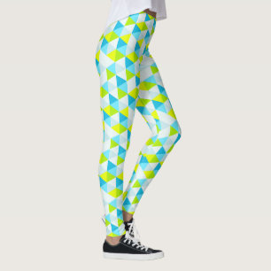 Leggings Motif moderne géométrique de triangles vertes et