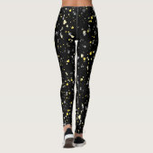 Leggings Motif moderne géométrique gris-jaune Terrazzo (Dos)