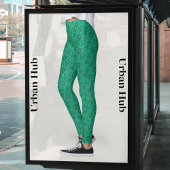 Leggings Motif moderne Green Blue Cogs