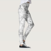 Leggings Motif moderne noir et blanc de marbre de Faux (Droite)