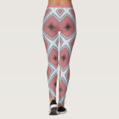 Leggings Motif moderne rose blanc géométrique (Dos)