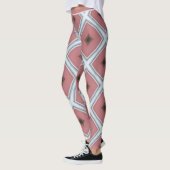 Leggings Motif moderne rose blanc géométrique (Gauche)