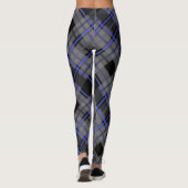 Leggings Motif moderne Tartan bleu gris noir (Dos)