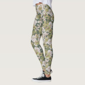 Leggings Motif moderne vert foncé Olive FLoral imprimé (Gauche)