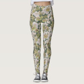 Leggings Motif moderne vert foncé Olive FLoral imprimé (Devant)