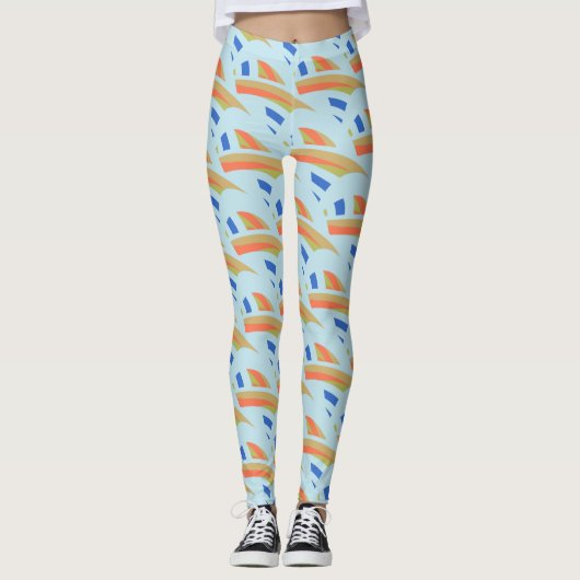 Leggings Motif mosaïque Abstrait (Devant)