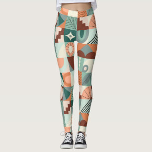 Leggings Motif mosaïque abstrait géométrique sans couture.