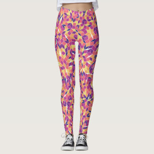 Leggings Motif mosaïque carreaux