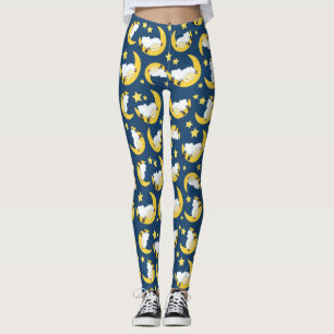 Leggings Motif mouton, Mouton couché, Lune, Étoiles