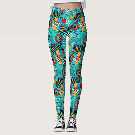 Leggings Motif multicolore créatif abstrait moderne (Devant)