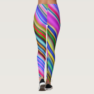 Leggings Motif multicolore vibrant et attirant de rayures