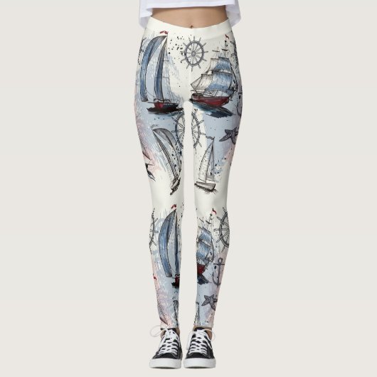 Leggings Motif nautique (Devant)