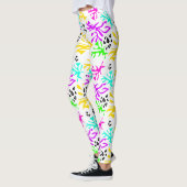 Leggings motif néon multicolore Abstrait (Gauche)