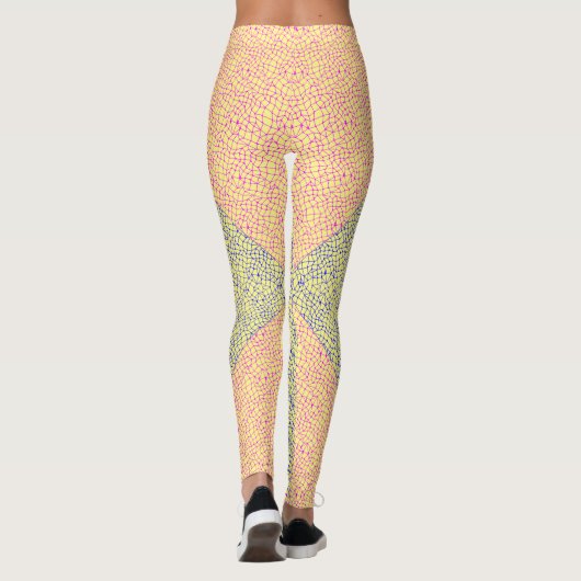 Leggings Motif net 05 Indigo Blue Jaune BG (Dos)