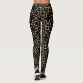 Leggings Motif noir arabe en or islamique (Dos)
