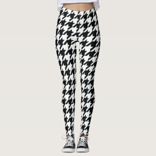 Leggings Motif noir blanc de Houndstooth