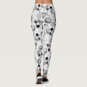 Leggings Motif, noir, blanc et gris de Pickleball (Dos)