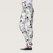 Leggings Motif, noir, blanc et gris de Pickleball (Gauche)