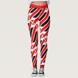 Leggings Motif noir blanc rouge Abstrait absolu