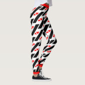 Leggings Motif noir blanc rouge Abstrait absolu (Droite)